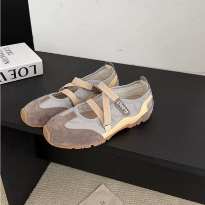Women’s Mary Jane Style Training Shoes Cross Strap Flat Casual Sneakers
