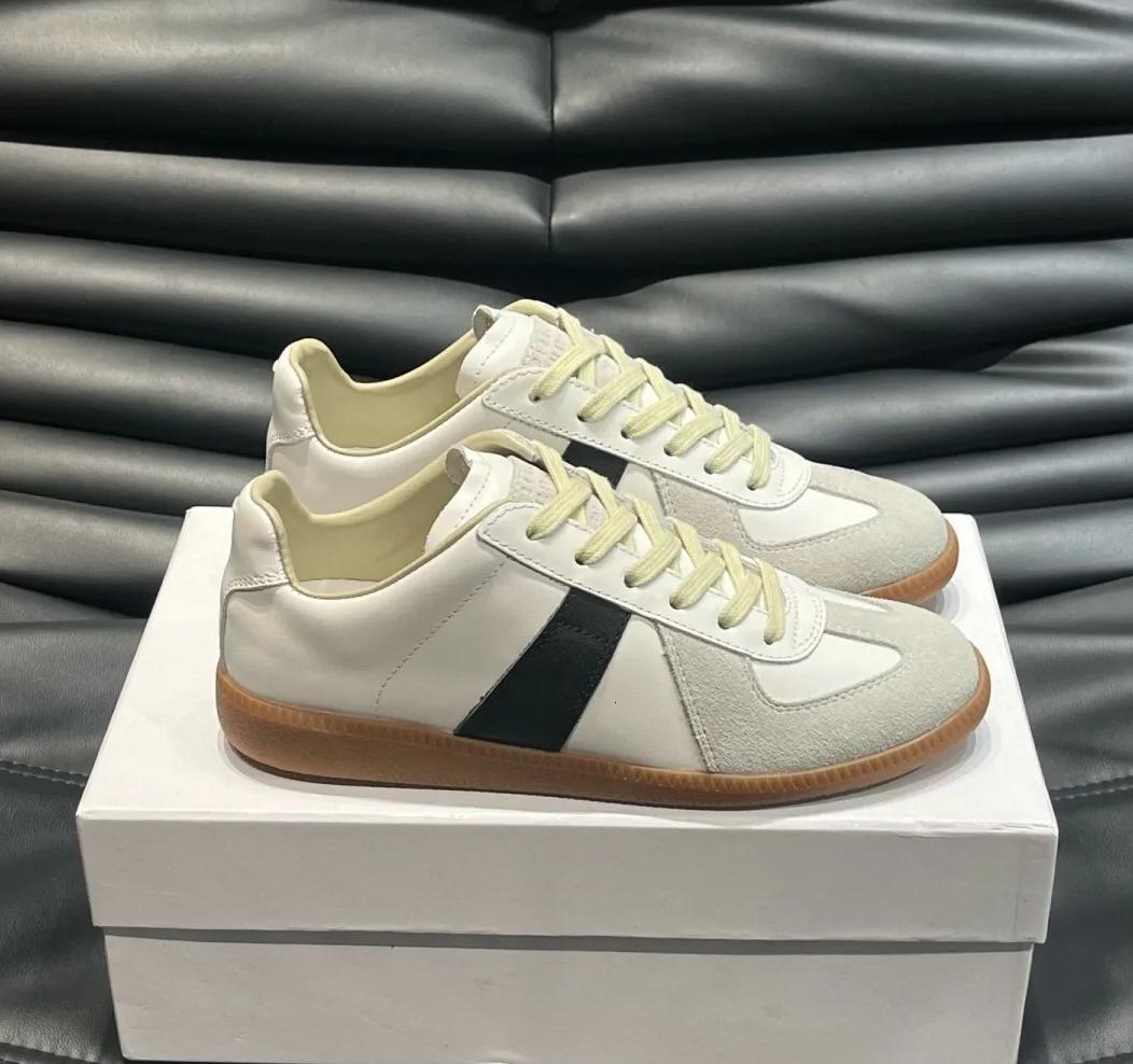 Men’s Classic German Army Trainer Shoes Leather & Suede Low Top Retro Casual Sneakers