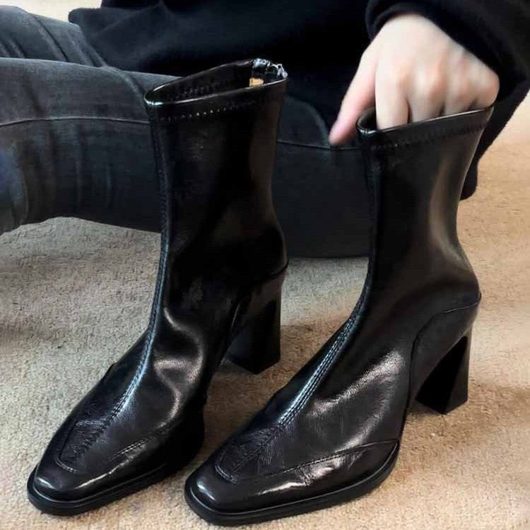 Women's Thin Square Heel Boots Stretch Stretch Boots Summer Wear