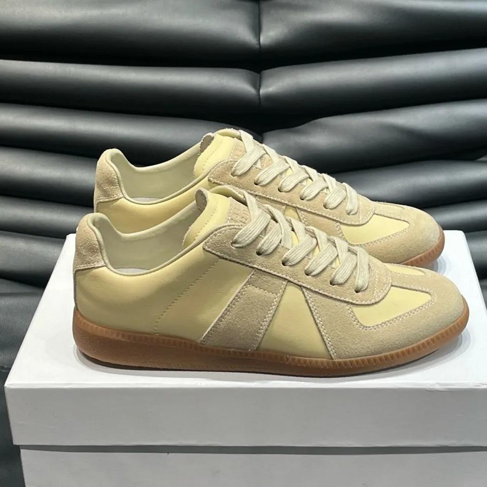 Men’s Classic German Army Trainer Shoes Leather & Suede Low Top Retro Casual Sneakers