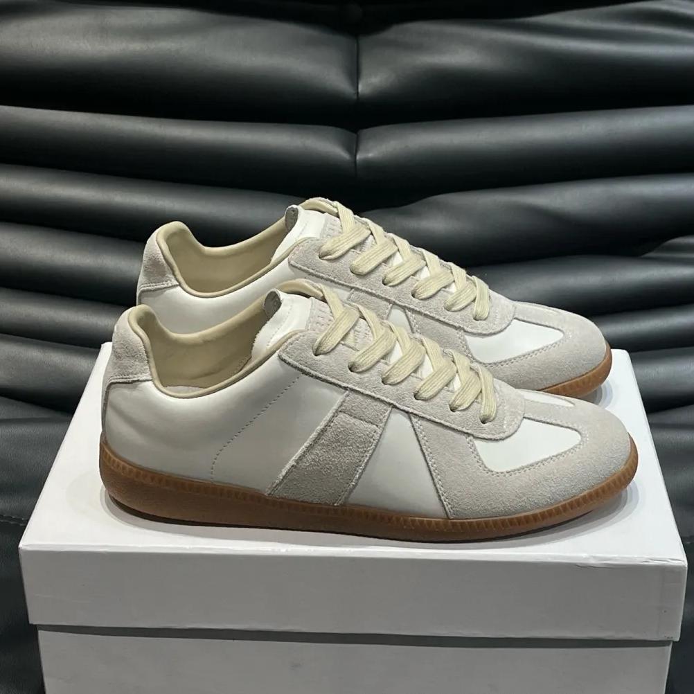 Men’s Classic German Army Trainer Shoes Leather & Suede Low Top Retro Casual Sneakers