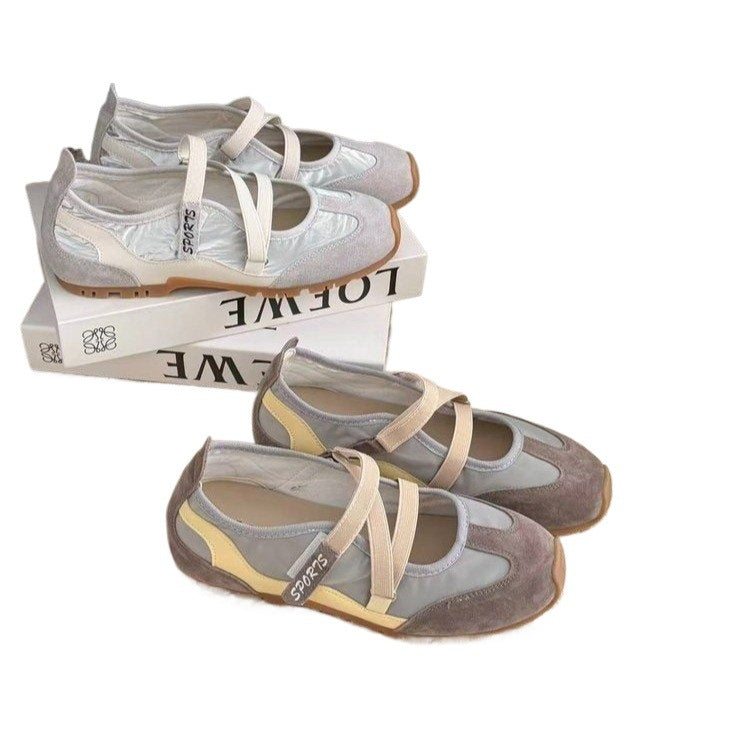 Women’s Mary Jane Style Training Shoes Cross Strap Flat Casual Sneakers