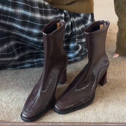 Women's Thin Square Heel Boots Stretch Stretch Boots Summer Wear