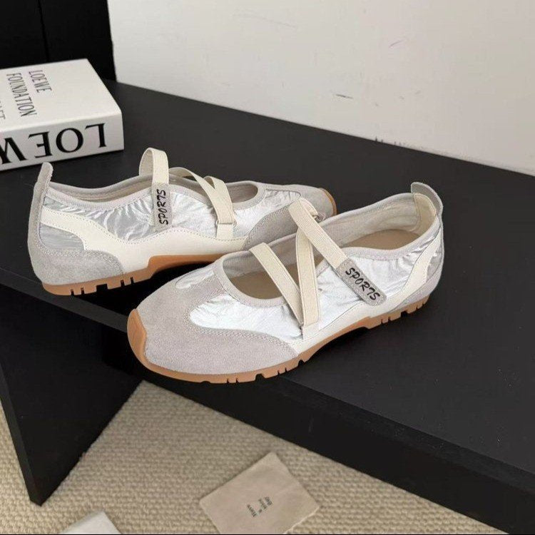 Women’s Mary Jane Style Training Shoes Cross Strap Flat Casual Sneakers