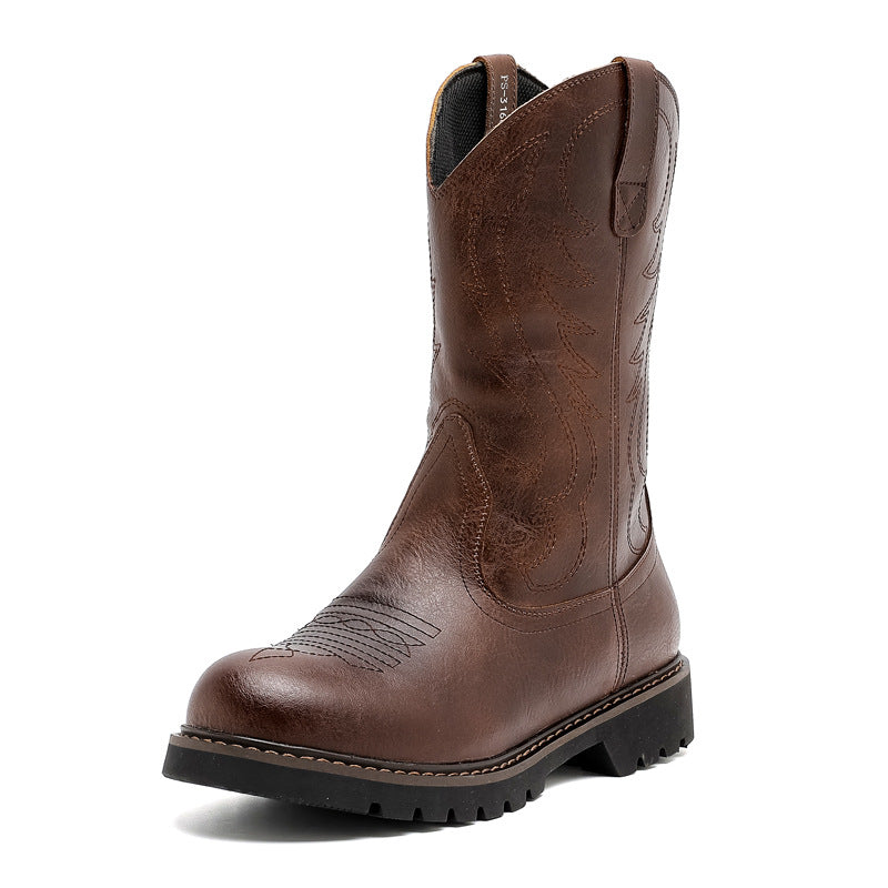 Men's Vintage Western Cowboy Thick Sole Riding Boots
