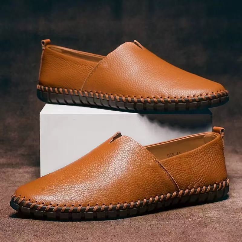 Casual Slip On Loafers Men Soft Leather Driving Moccasins Daily Walking Shoes