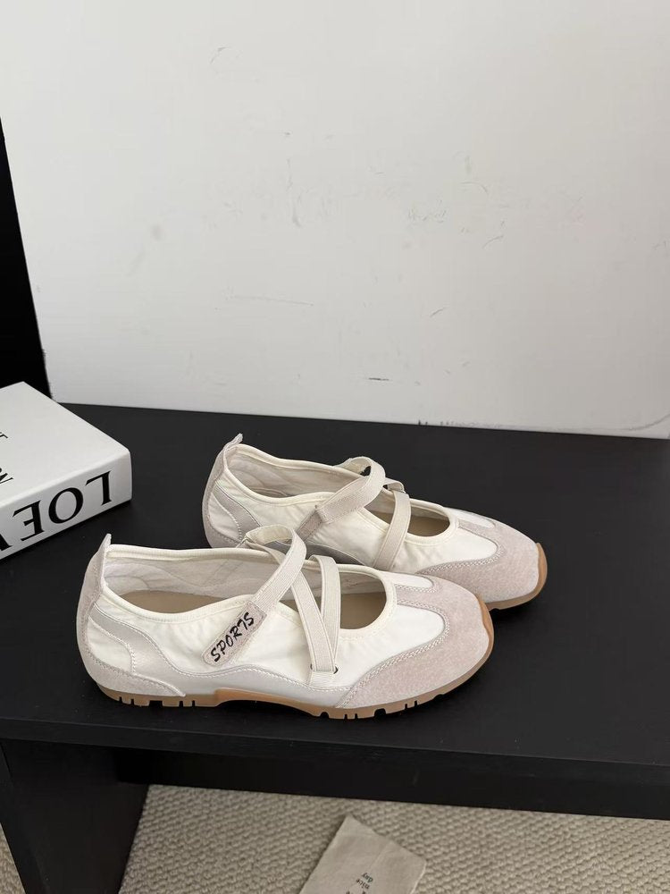 Women’s Mary Jane Style Training Shoes Cross Strap Flat Casual Sneakers