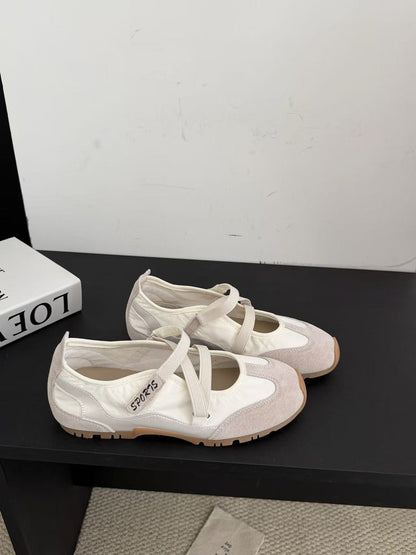 Women’s Mary Jane Style Training Shoes Cross Strap Flat Casual Sneakers