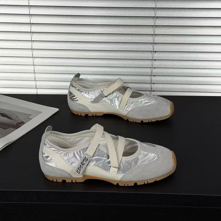 Women’s Mary Jane Style Training Shoes Cross Strap Flat Casual Sneakers