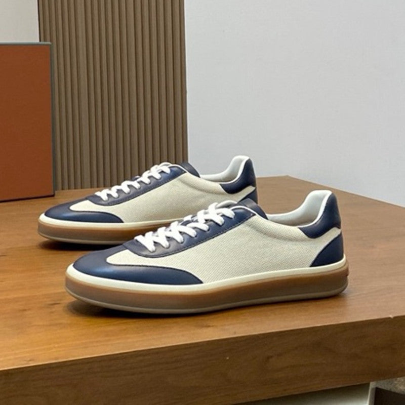 Verdancer Men's Vintage Canvas And Leather Sneakers