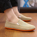 Khaki Casual Slip On Loafers Lightweight Driving Shoes