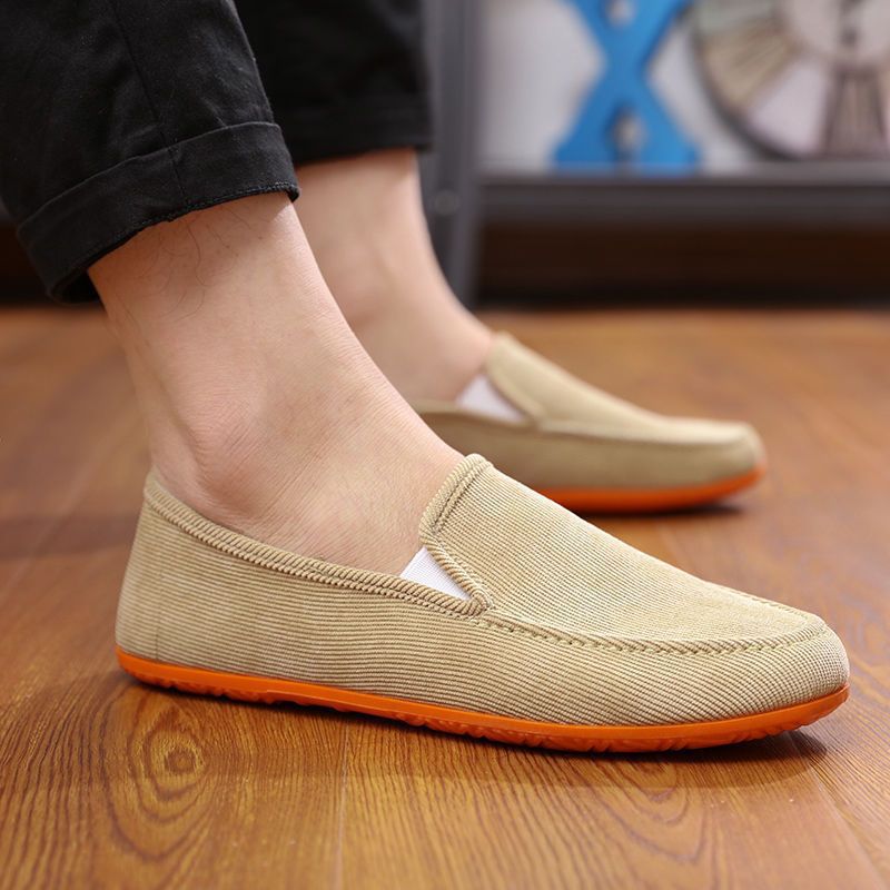 Khaki Casual Slip On Loafers Lightweight Driving Shoes