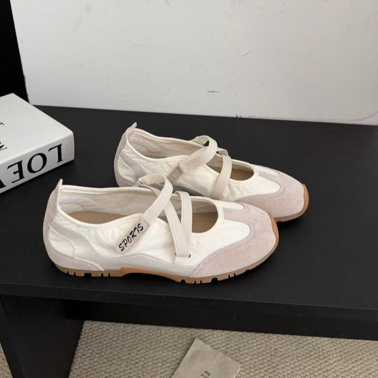 Women’s Mary Jane Style Training Shoes Cross Strap Flat Casual Sneakers