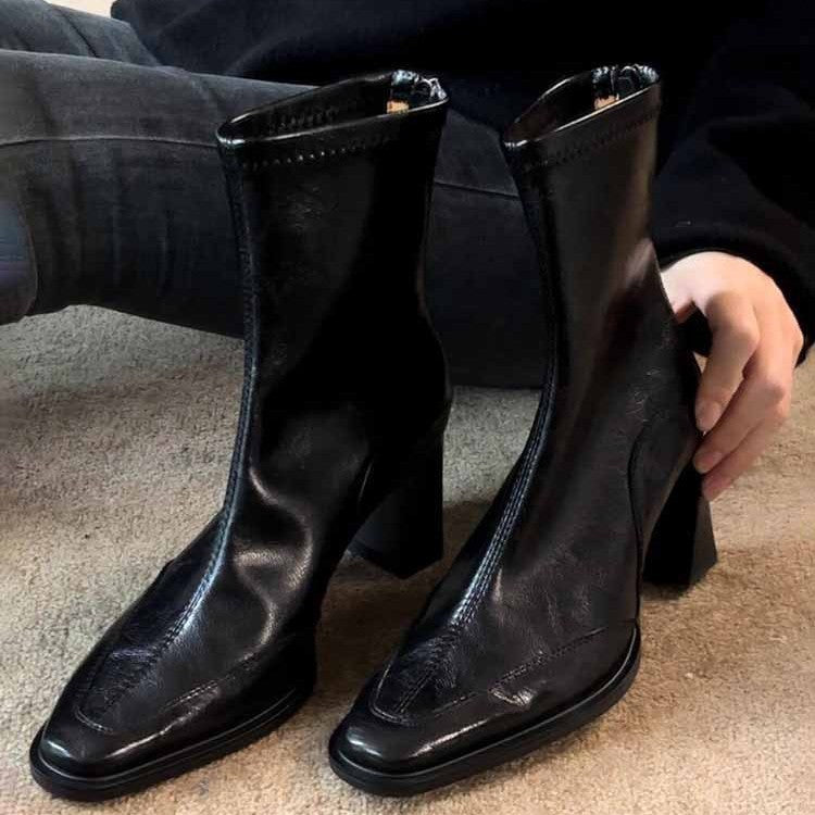Women's Thin Square Heel Boots Stretch Stretch Boots Summer Wear