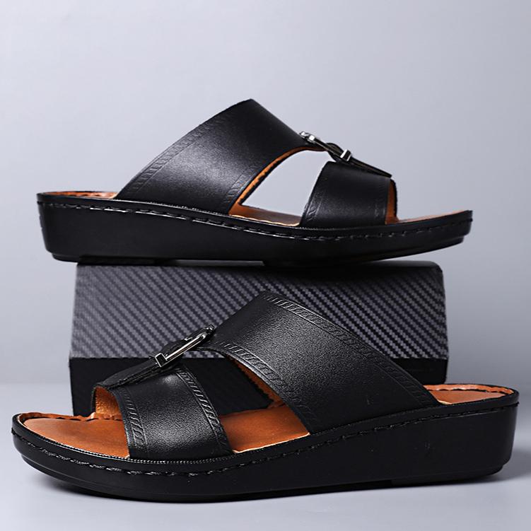Verdancer Men's Adjustable Buckle Slide Sandals, Comfort Wedge