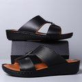 Verdancer Men's Adjustable Buckle Slide Sandals, Comfort Wedge