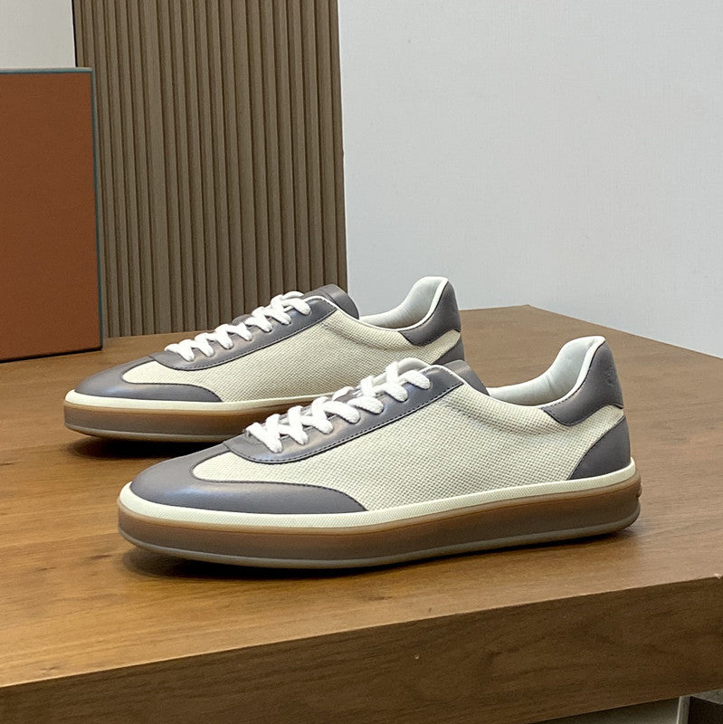Verdancer Men's Vintage Canvas And Leather Sneakers