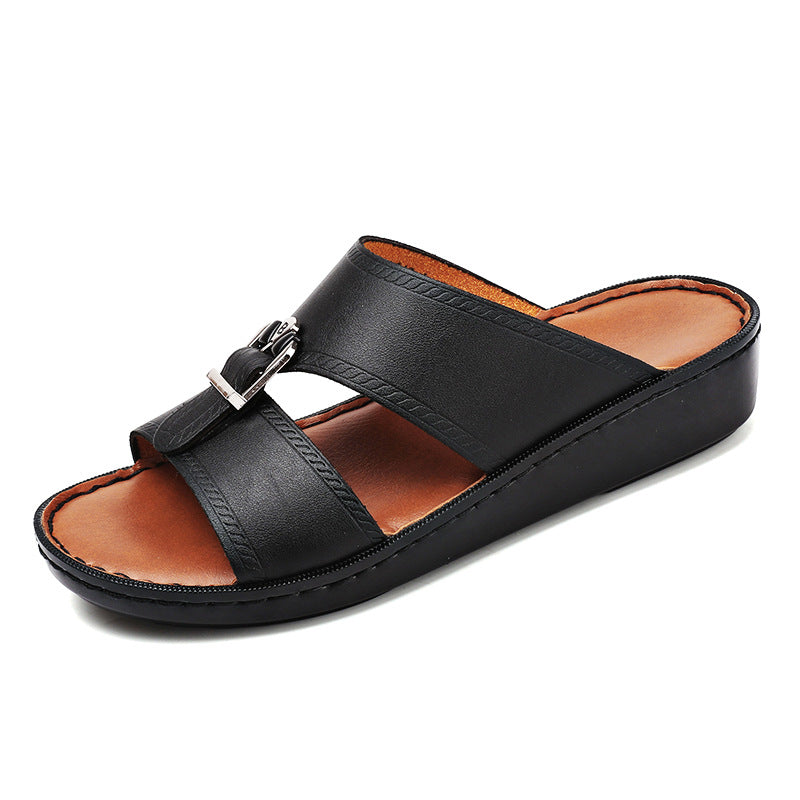 Verdancer Men's Adjustable Buckle Slide Sandals, Comfort Wedge