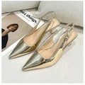 Slingback Kitten Heels Women Pointed Toe Low Heel Pumps Elegant Party Dress Shoes
