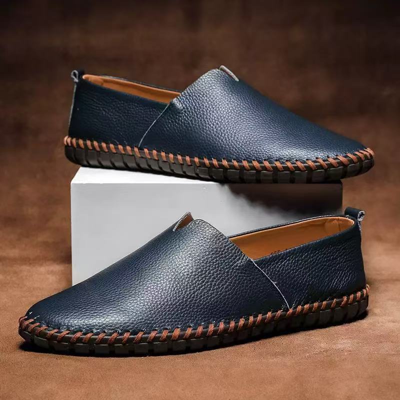 Casual Slip On Loafers Men Soft Leather Driving Moccasins Daily Walking Shoes