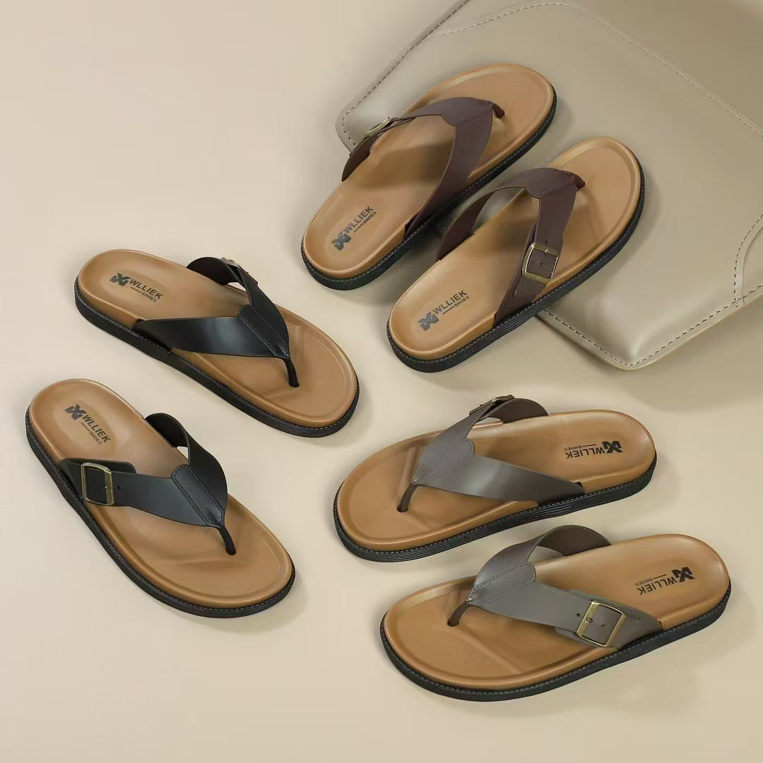 Verdancer Men's Buckle Strap Flip-Flops
