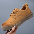 Tan Matte Leather Oxfords - Outdoor All Day Comfort Casual Dress Shoes