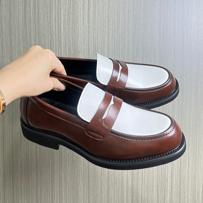 Two Tone Penny Loafers Black White - Patent Leather Party Slip On Shoes