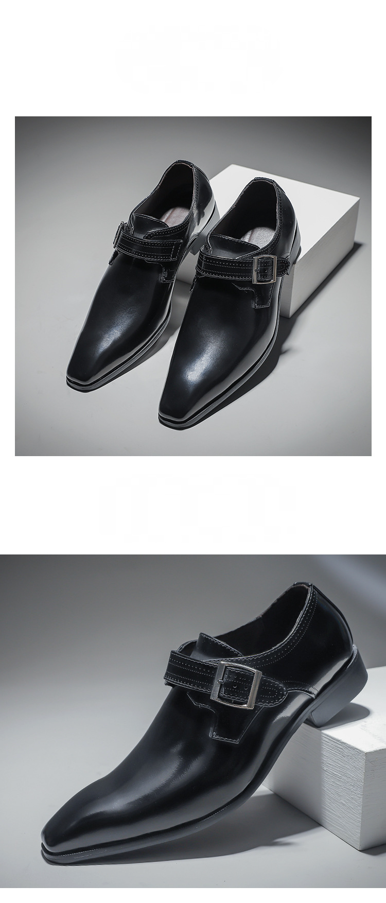 Business Square Toe Leather Shoes