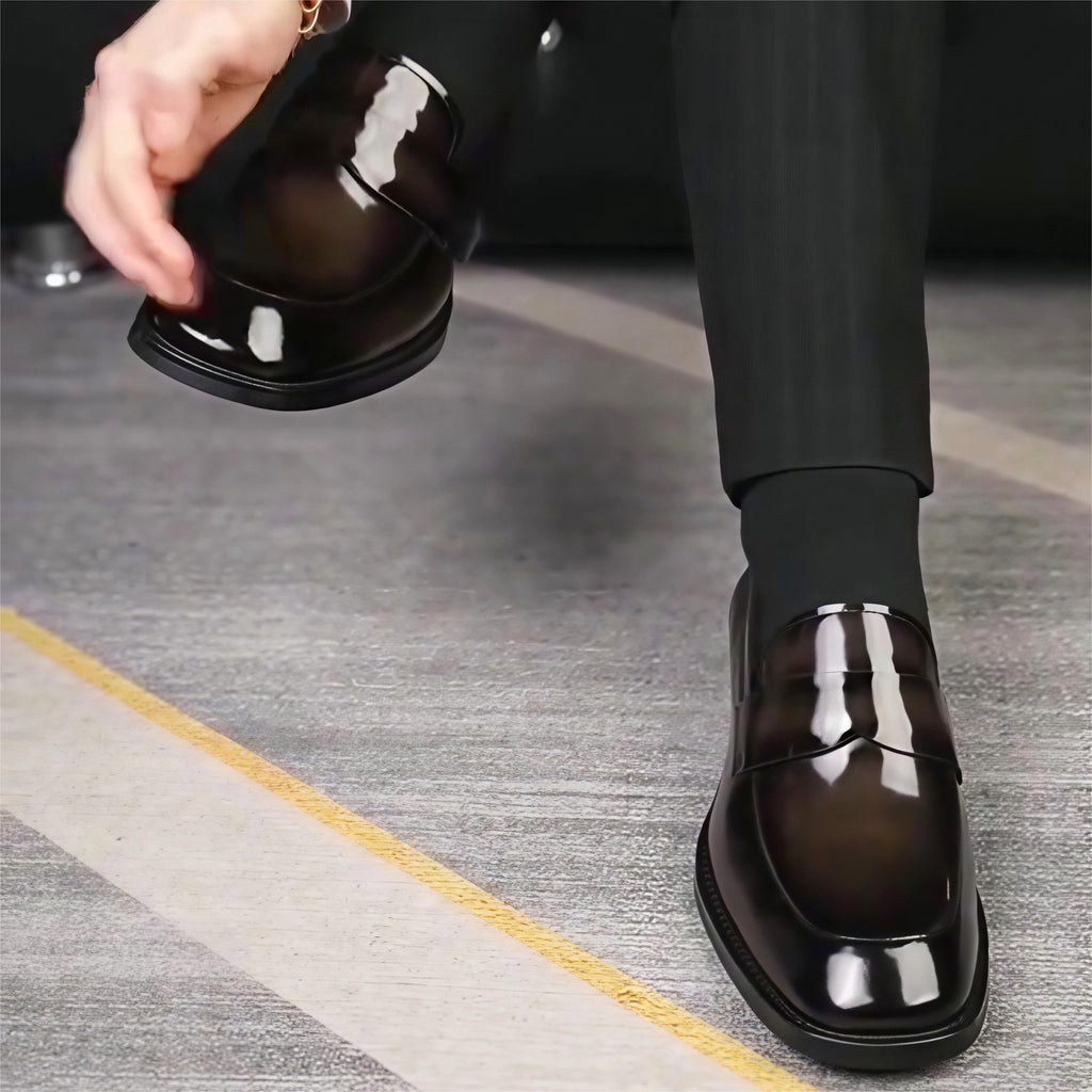 Men's Patent Leather Classic Penny Loafers Luxury Formal Business Wedding Dress Shoes