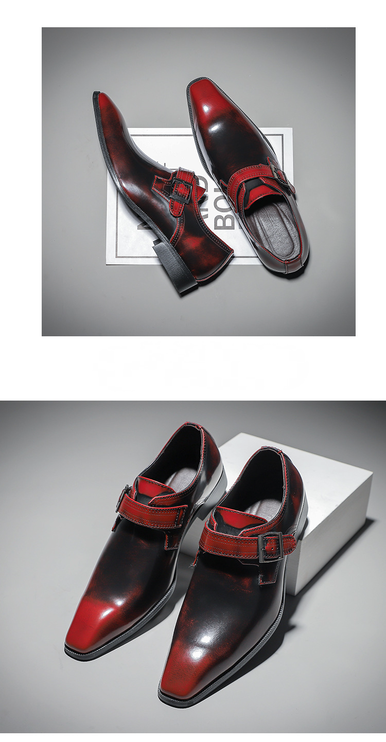 Business Square Toe Leather Shoes
