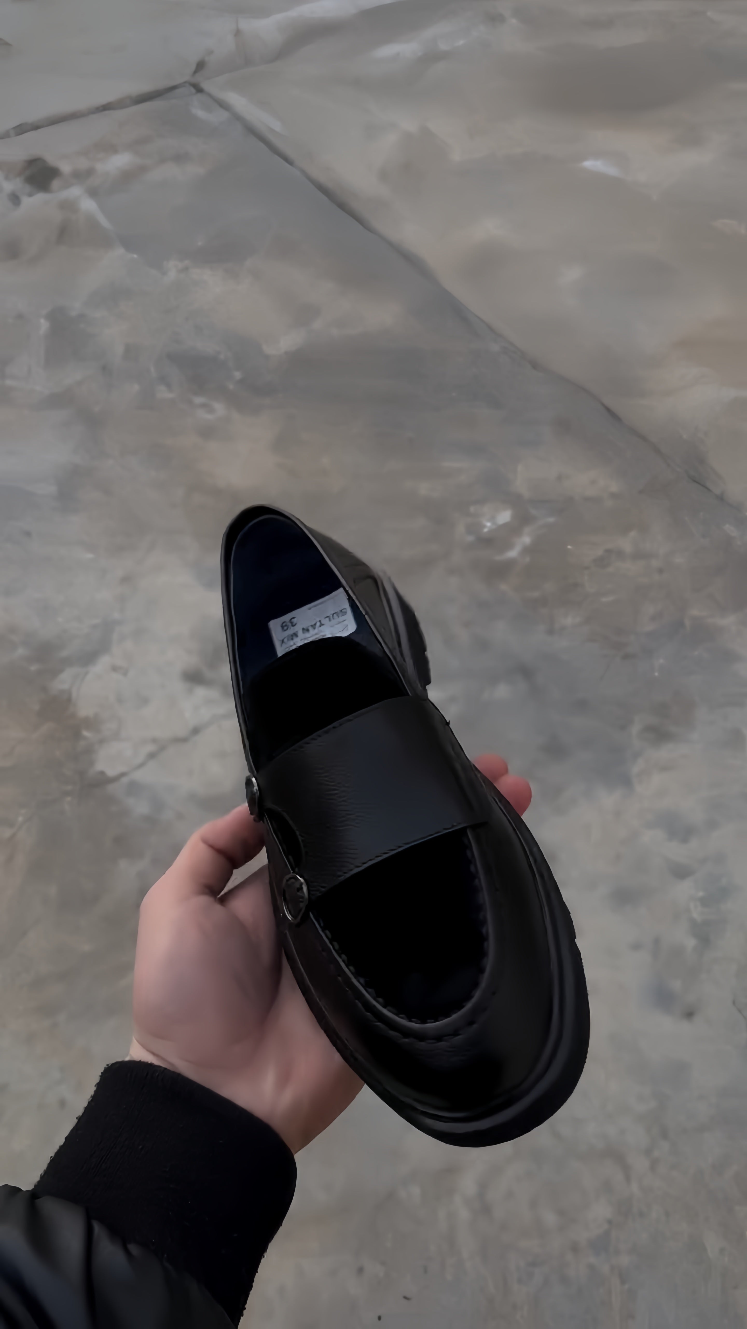 Navy Suede & Leather Buckle Strap Loafers