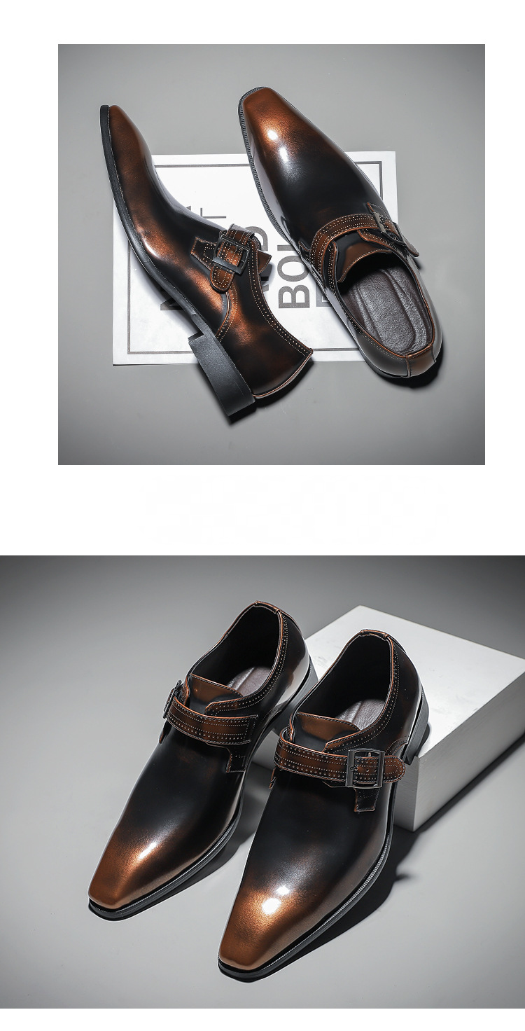 Business Square Toe Leather Shoes