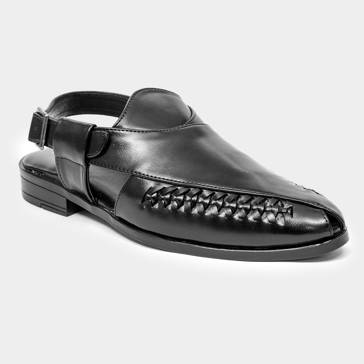 Vintage Cut Out Leather Sandals Men Casual Buckle Strap Summer Loafer Sandals