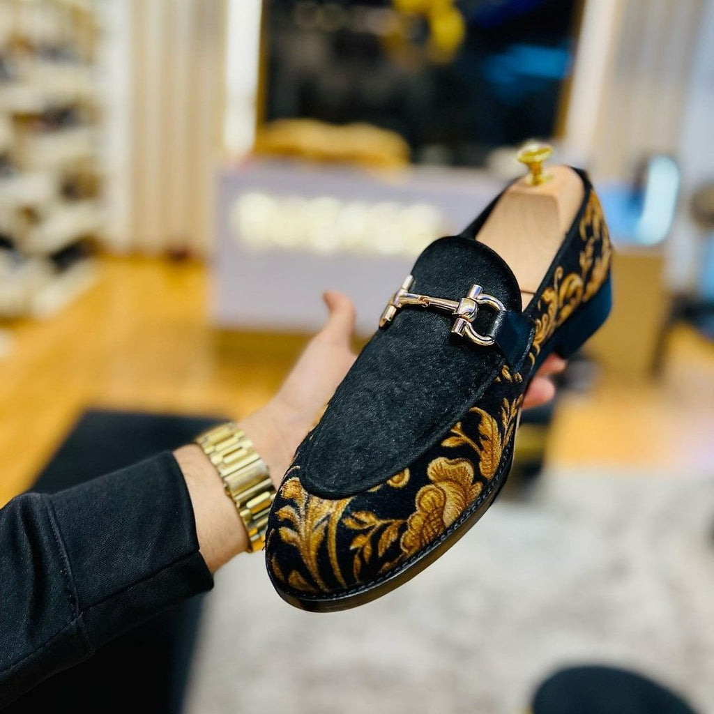 Floral Suede Men's Shoes