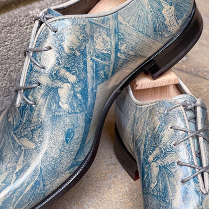Special Request - Wholecut with the Dürer Melancolia Art - Cyanotype Imagerie process on Leather