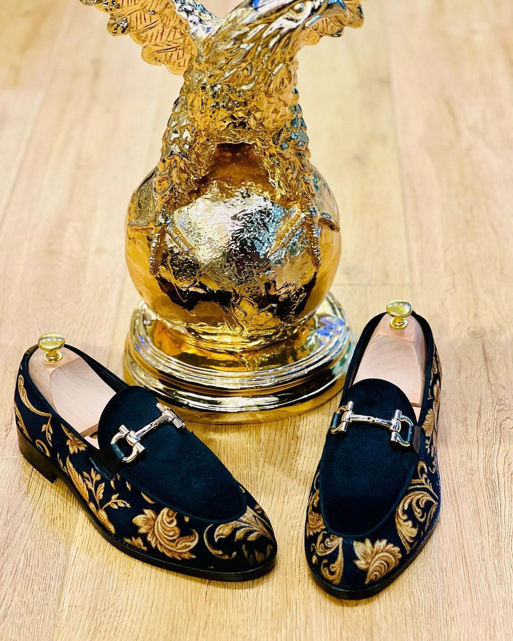 Floral Suede Men's Shoes