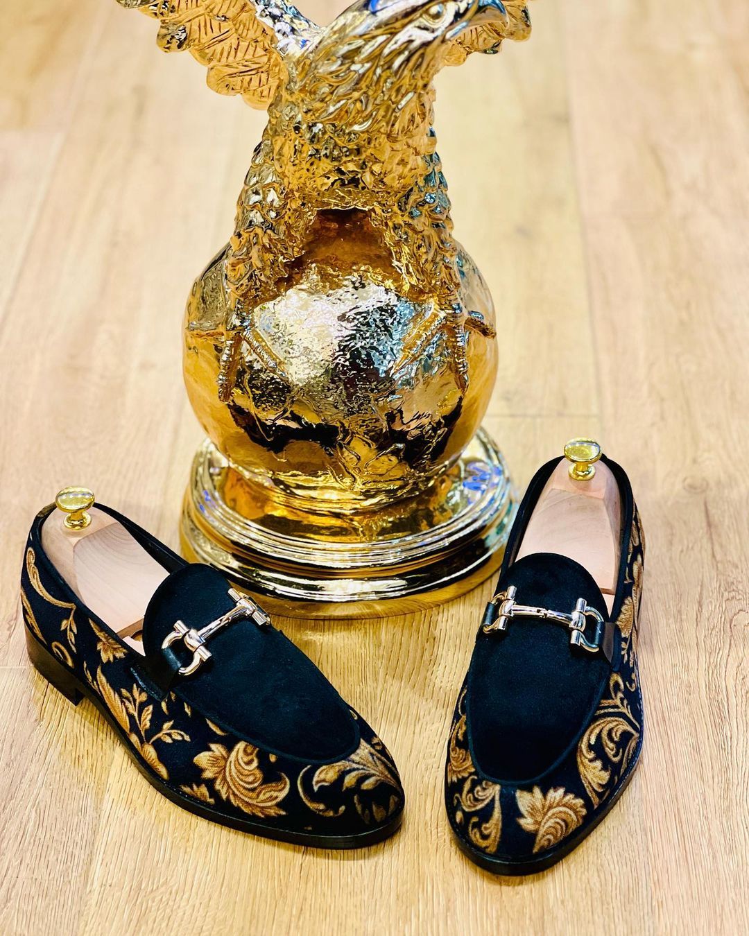 Floral Suede Men's Shoes