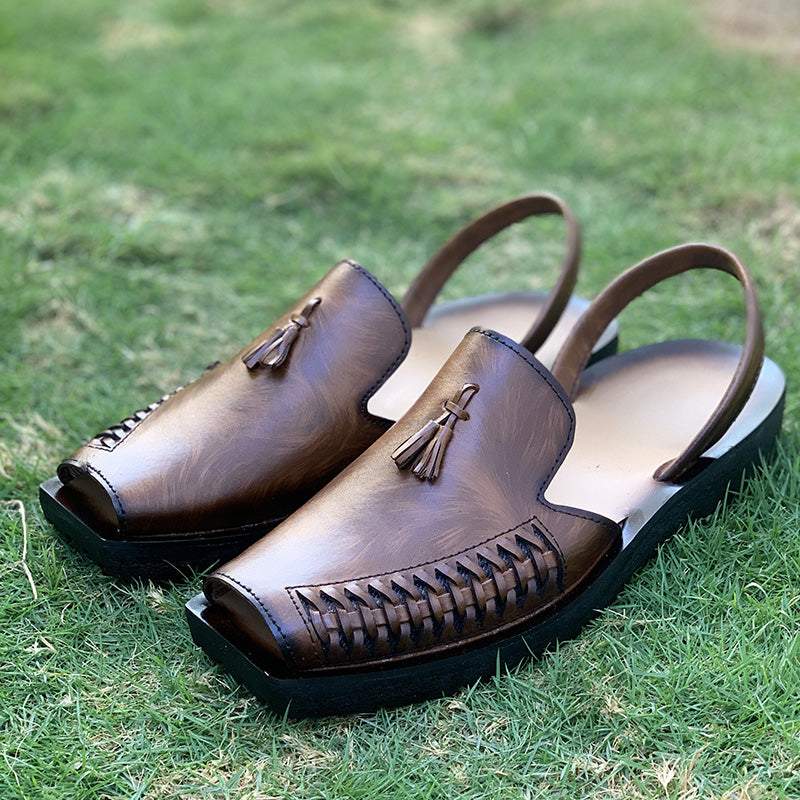 Hand Stitched Double Tone leather Kheri