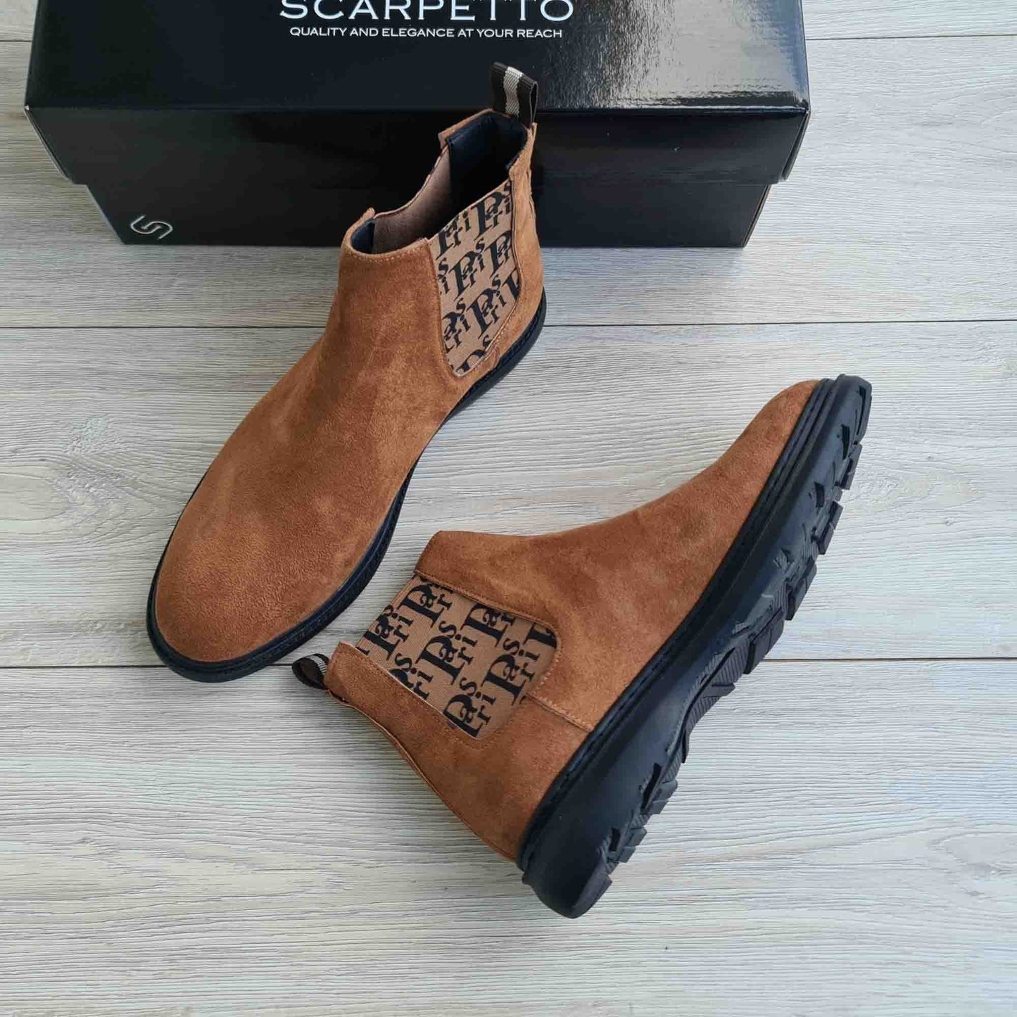 Paris Men's Genuine Suede Leather Boots