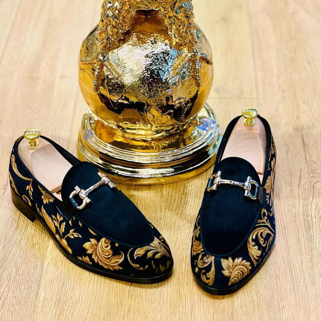 Floral Suede Men's Shoes