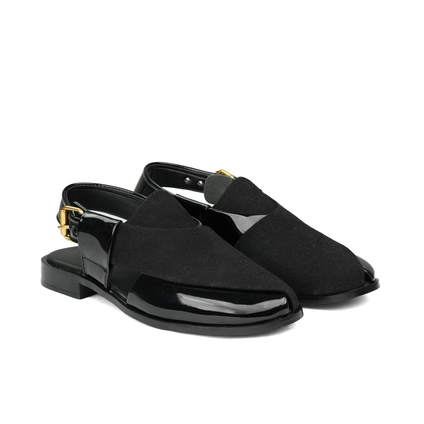 Black Suede & Patent Peshawari DD20