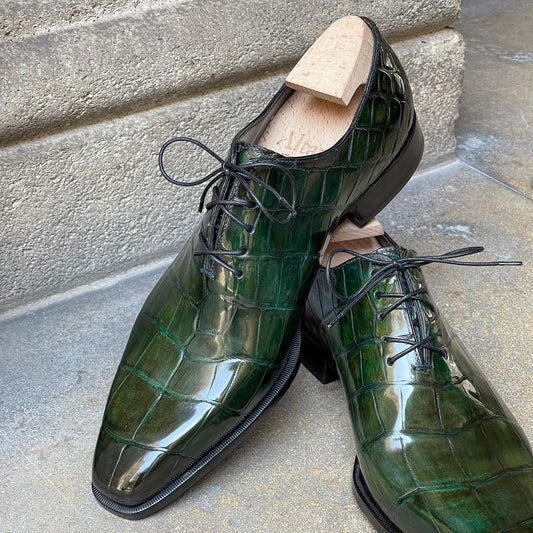 Green Bronze Crocodile whole Cut