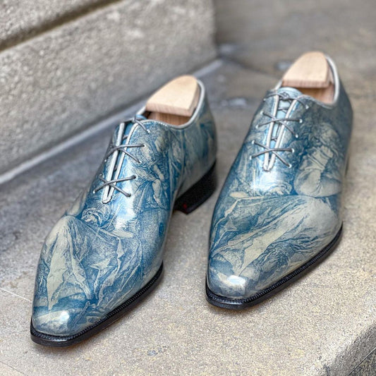 Special Request - Wholecut with the Dürer Melancolia Art - Cyanotype Imagerie process on Leather