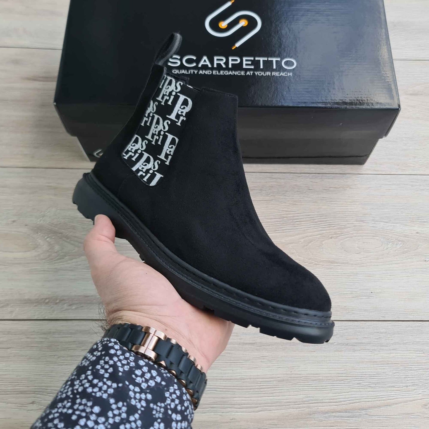 Paris Men's Genuine Suede Leather Boots
