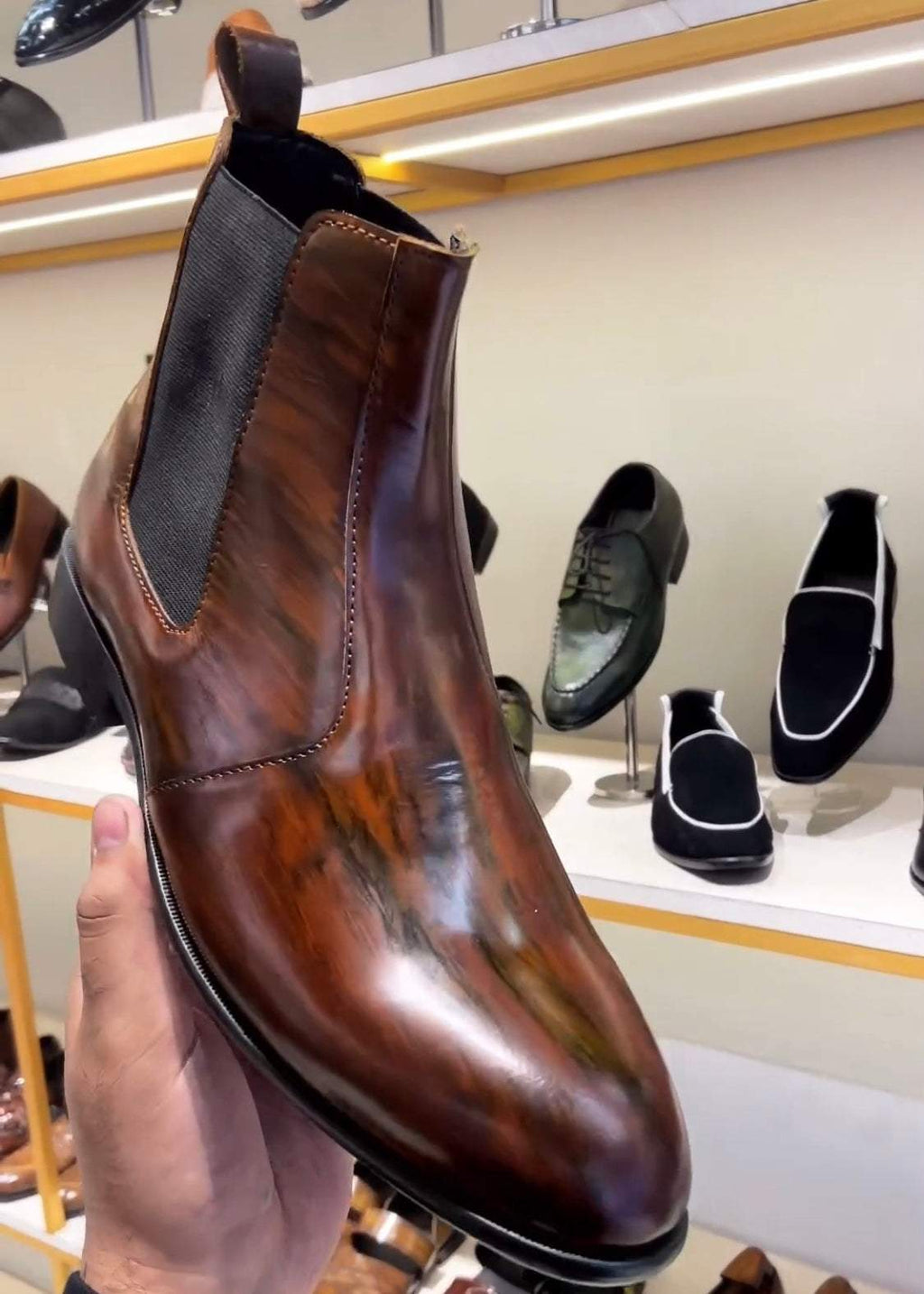 Patina-Finish Boots