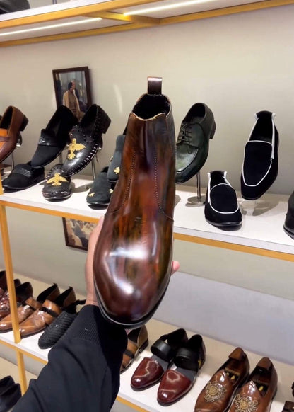 Patina-Finish Boots