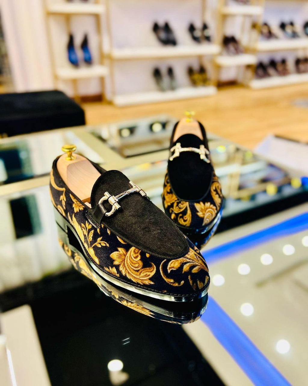 Floral Suede Men's Shoes