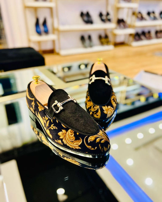 Floral Suede Men's Shoes