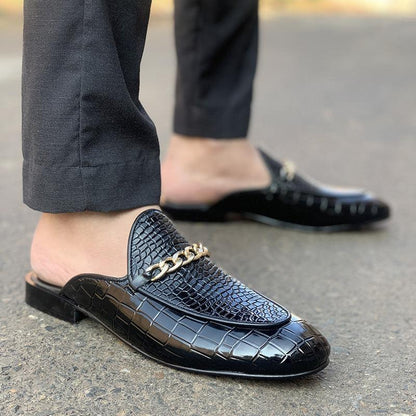 Pure Leather Handmade Mules-133 Black