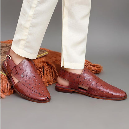 BURGNDY-Men Peshawari's Shoes